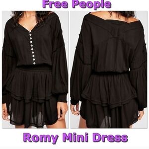 Free People Endless Summer Romy Black Mini Dress Size Medium